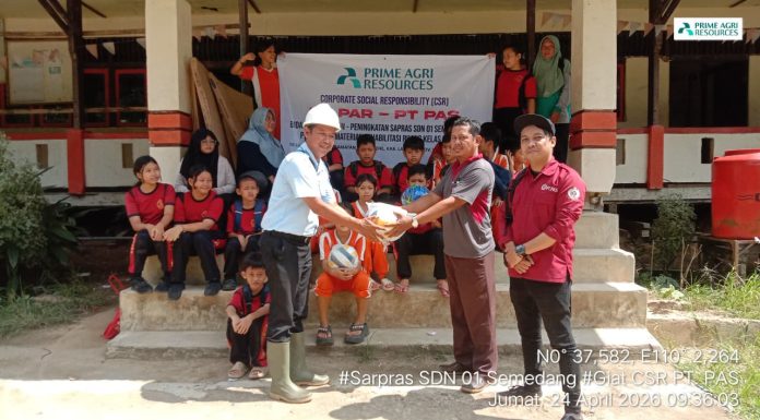 Komitmen Nyata, PT PAR dan PAS Salurkan Bantuan Pendidikan untuk SDN 01 Semedang