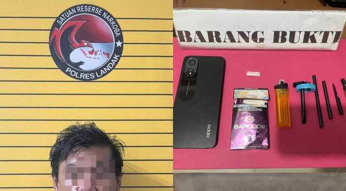 Residivis Narkoba Kembali Ditangkap, Polres Landak Amankan Sabu 0,22 Gram di Dalam Rumah Kos
