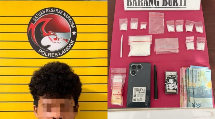 Polres Landak Gagalkan Transaksi Sabu, Pria di Mandor Ditangkap dengan Barang Bukti 67,98 Gram