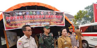 Tinjau Posko Karhutla Landak, Bupati Karolin Ingatkan Keselamatan Personel Gabungan